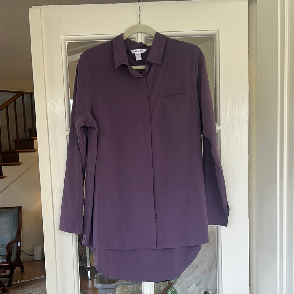 Purple Long Sleeve Button-Up Shirt